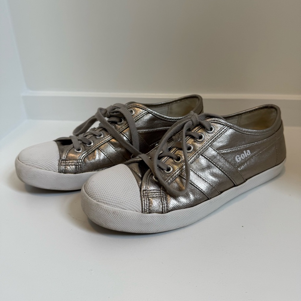 Gola Coaster Metallic CLA029 Casual Lace Sneakers Women Size 9
